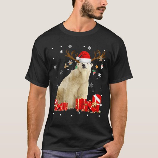 Beer kerstpolair Beer Santa Reindeer Polar T-shirt (Voorkant)