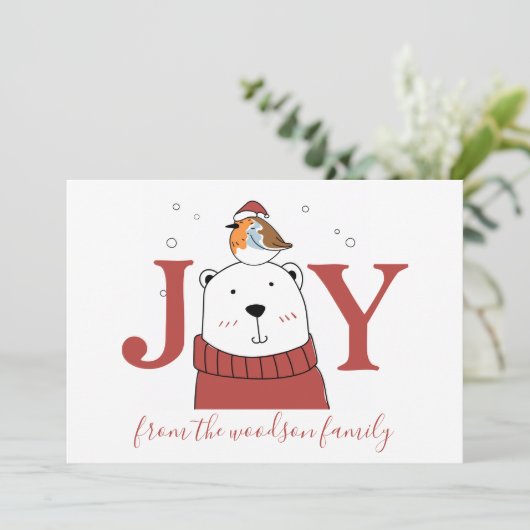 Beer kerstWenskaart (Staand voorkant)