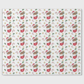 Beer kerstwinter Beren Cadeaupapier (Vlak)