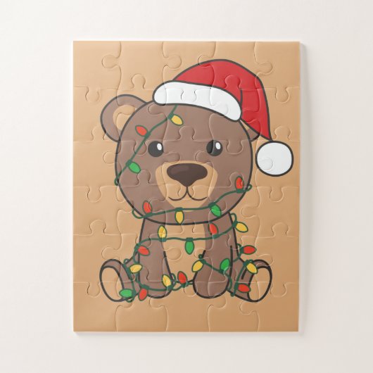 Beer Kerstwinter Beren Jigzaag Puzzle Legpuzzel (Verticaal)