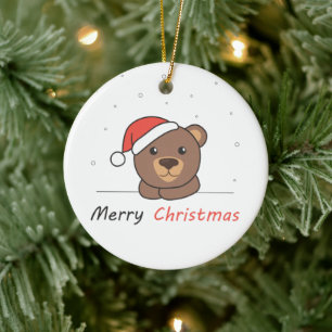 Beer kerstwinter Beren Keramisch Ornament