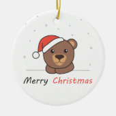 Beer kerstwinter Beren Keramisch Ornament (Voorkant)
