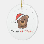 Beer kerstwinter Beren Keramisch Ornament (Links)