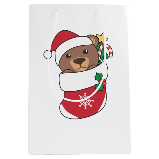 Beer kerstwinter Beren Medium Cadeauzakje (Voorkant)