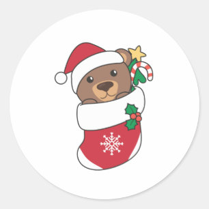 Beer kerstwinter Beren Ronde Sticker