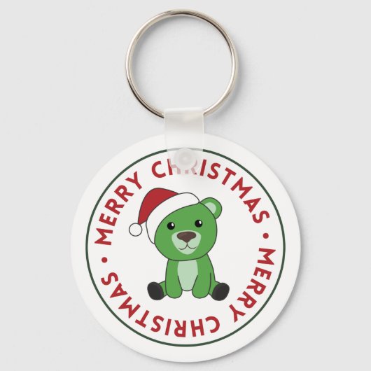 Beer Kerstwinter Beren Sleutelhanger (Voorkant)