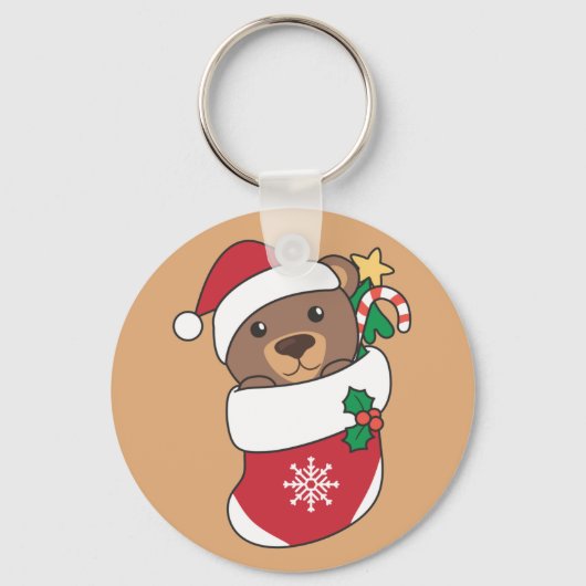 Beer kerstwinter Beren Sleutelhanger (Voorkant)