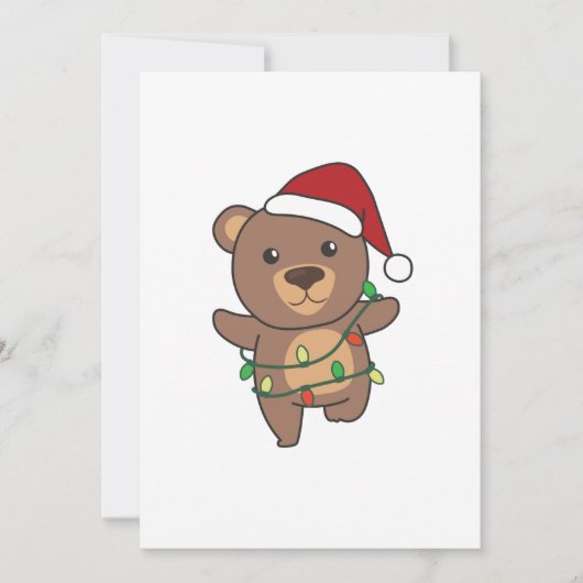 Beer kerstwinterdieren Beer Feestdagenkaart (Voorkant)