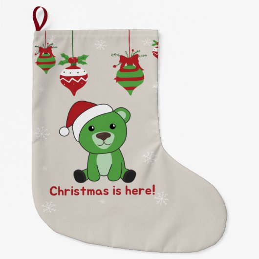Beer Kerstwinterdieren Beer groot cm3 Grote Kerstsok (Voorkant)