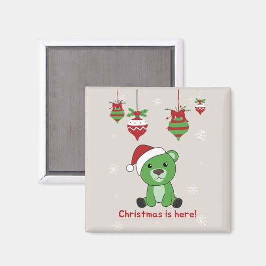 Beer Kerstwinterdieren Beer Magnet (Voorkant / Achterkant)