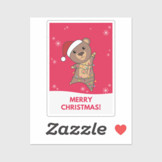 Beer Kerstwinterdieren Beer Sticker