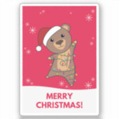 Beer Kerstwinterdieren Beer Sticker (Voorkant)