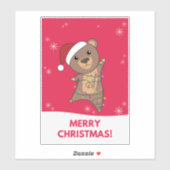 Beer Kerstwinterdieren Beer Sticker (Vel)