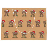 Beer kerstwinterdieren Beren grote cadeautas (Achterkant)