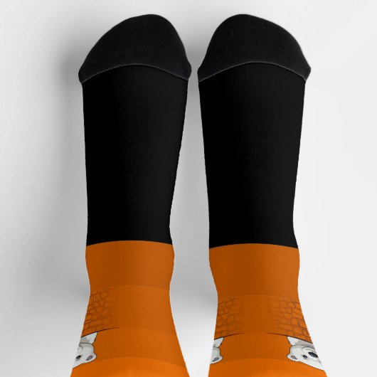 Beer kijken over de muur, Sinaasappel Pompoen Sokken (Top)