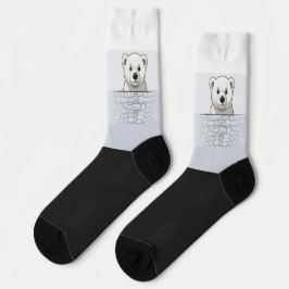 Beer kijkt over de muur, White Shades Sokken