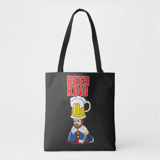 Beer King Funny Cool Design Tote Bag (Voorkant)