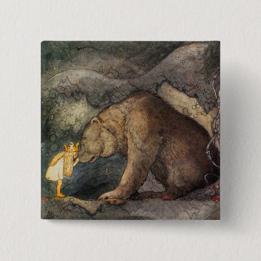 Beer Kiss Vierkante Button 5,1 Cm (Voorkant)