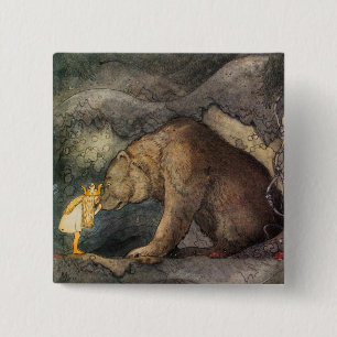 Beer Kiss Vierkante Button 5,1 Cm
