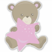 Beer, klein Beer, Baby Beer, Beer met ster Sticker (Voorkant)