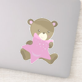 Beer, klein Beer, Baby Beer, Beer met ster Sticker