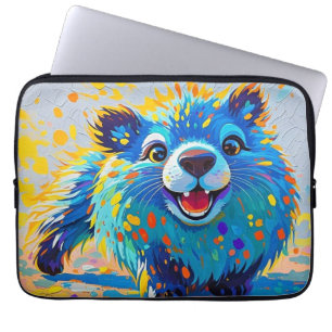 Beer Kleurrijk abstract dierenartsontwerp Laptop Sleeve