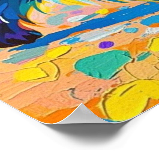 Beer Kleurrijk abstract dierenartsontwerp Poster (Hoek)