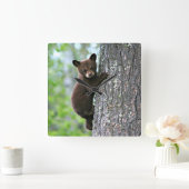 Beer klimmen een boom vierkante klok (Huis)