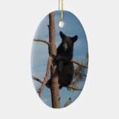 Beer knippen in een boom keramisch ornament (Rechts)