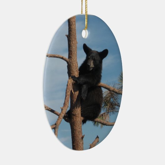 Beer knippen in een boom keramisch ornament (Rechts)