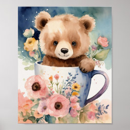 "Beer knuffel boeket: Waterverf Cub Cuteness!" Poster