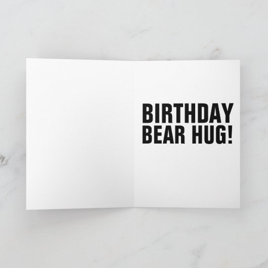 BEER KNUFFEL GRIZZLY BEER VERJAARDAGSKAARTEN KAART (Binnen)