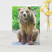 BEER KNUFFEL GRIZZLY BEER VERJAARDAGSKAARTEN KAART (Gele Bloem)