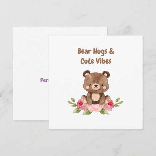 Beer Knuffels en Schattigee Vibes Kaart (Voorkant / Achterkant)