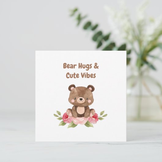 Beer Knuffels en Schattigee Vibes Kaart (Staand voorkant)