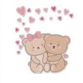Beer Knuffels - Leuke Dierenpaar Valentijnsdag Des Sticker (Voorkant)