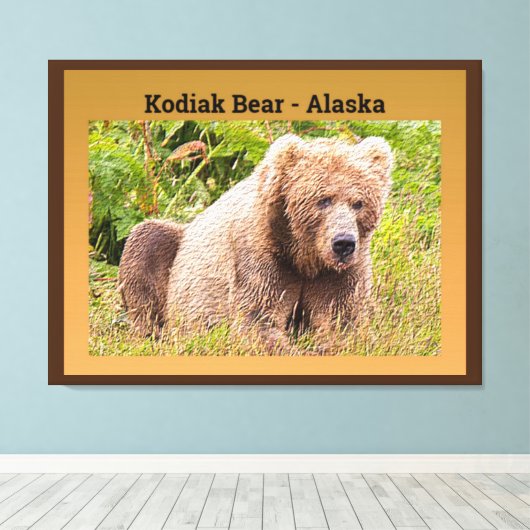 Beer Kodiak - Alaska Canvas Afdruk (Insitu (Houten vloer))