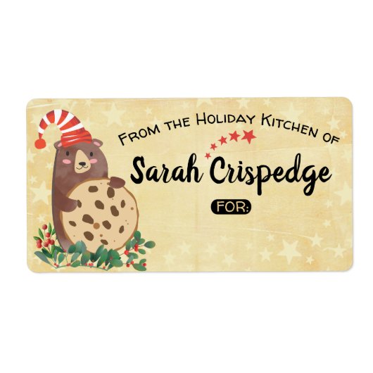 Beer koekje Kerstmis van vakantie baklabel Etiket (Voorkant)