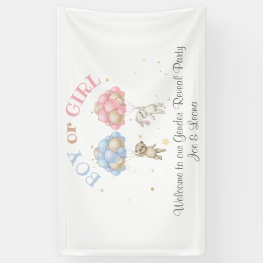 Beer & konijnengeslacht onthullen partijteken spandoek (Verticaal)