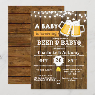 Beer koppels baby shower uitnodiging genderneutraa
