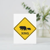 Beer kruising Highway Sign Briefkaart (Staand voorkant)