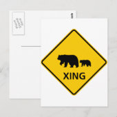 Beer kruising Highway Sign Briefkaart (Voorkant / Achterkant)