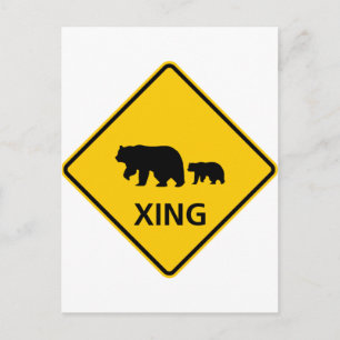 Beer kruising Highway Sign Briefkaart