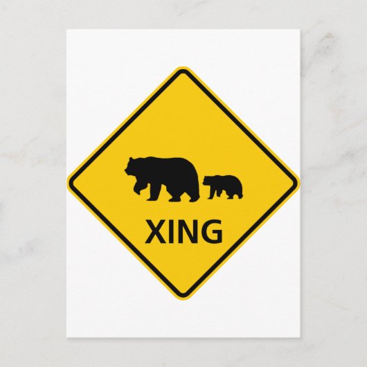Beer kruising Highway Sign Briefkaart (Voorkant)