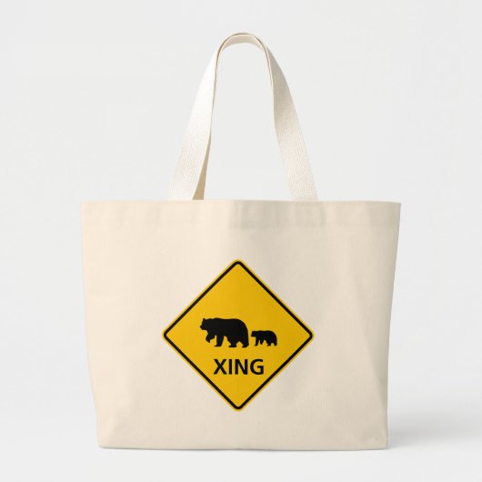 Beer kruising Highway Sign Grote Tote Bag (Voorkant)