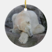 Beer kubusje van garen keramisch ornament (Achterkant)
