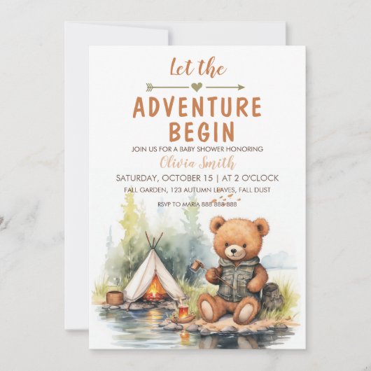 Beer Laat het avontuur beginnen Baby shower Kaart (Voorkant)