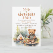 Beer Laat het avontuur beginnen Baby shower Kaart (Staand voorkant)