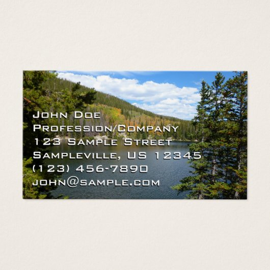 Beer Lake bij het Nationaal Park Rocky Mountain Visitekaartje (Voorkant)