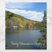 Beer Lake bij het Nationaal Park Rocky Mountain Wijn Etiket (Enkel label)